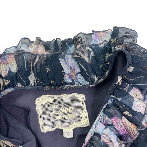 Johnny Was Silk Travis Ruffle Sleeveless Floral Blouse - Picture 3 of 8